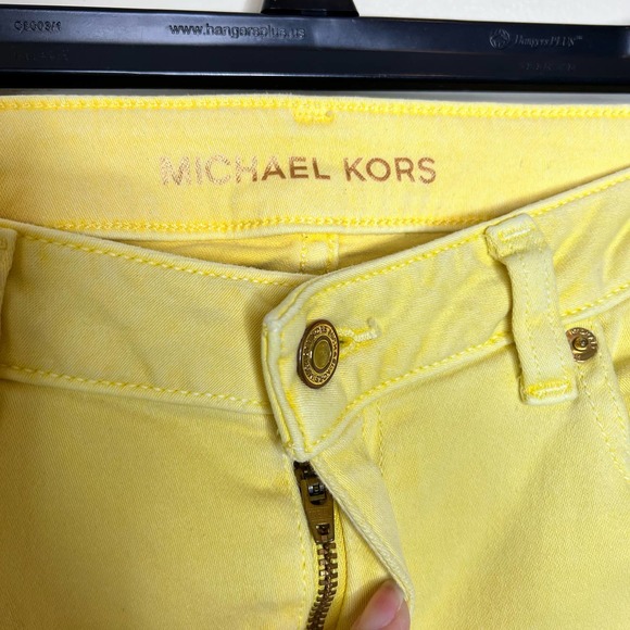 Michael Kors Izzy Skinny Jeans 6 Yellow Mid Rise Ankle Denim Spring Pants Summer - Picture 4 of 9